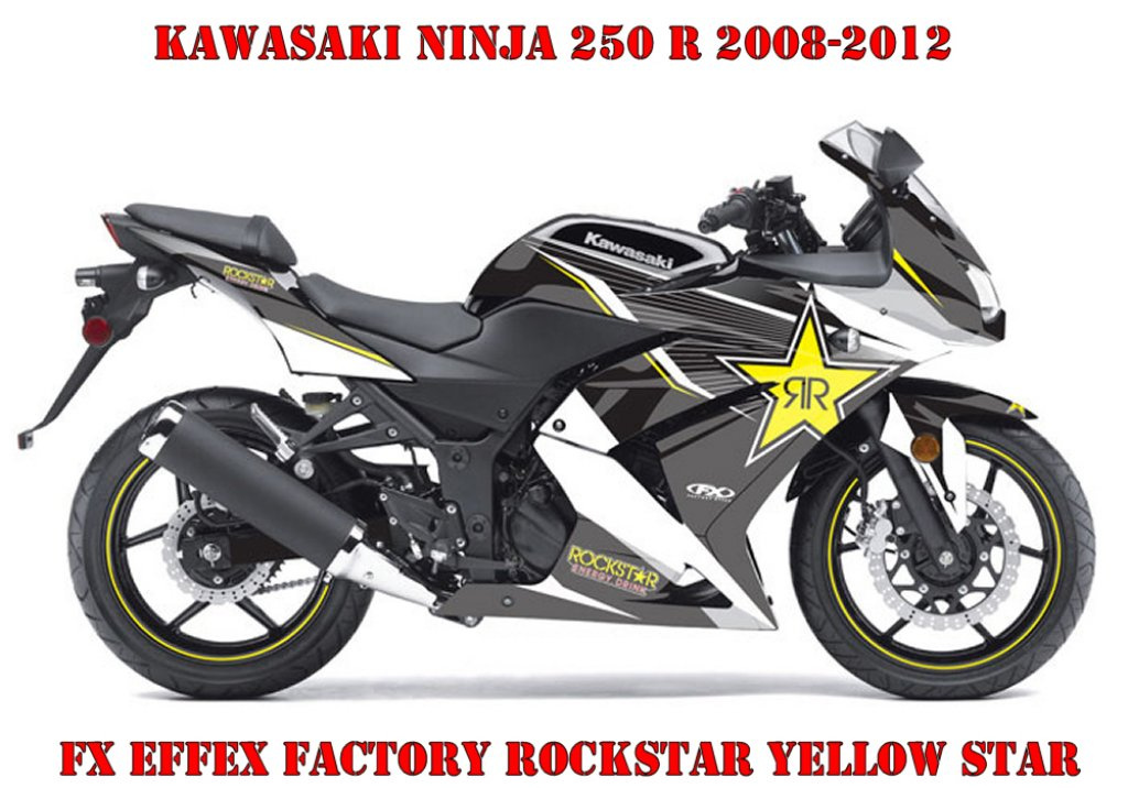 Rockstar Yellow Star für Kawasaki Ninja 250 2008-2012